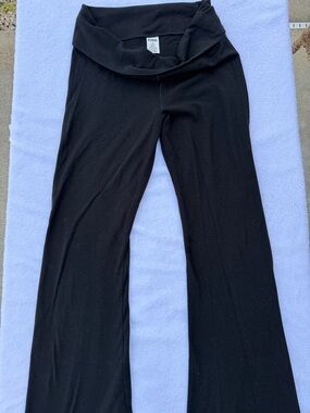 PINK Victoria's Secret Black Fold-Over Waist Yoga Pants